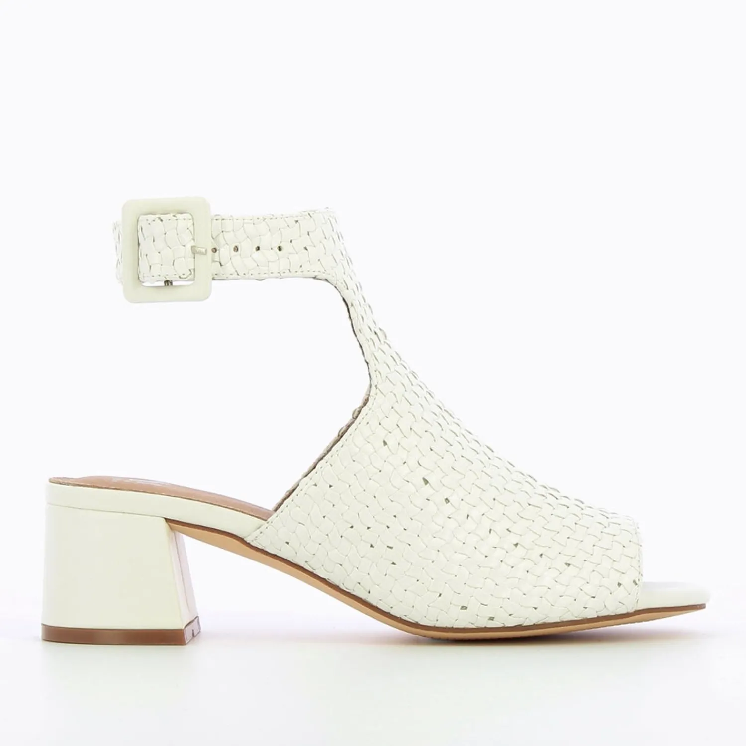 Vanessa Wu Sandales À Talon, Compensées>Sandales Manuella Blanches Tressees Peep-Toe