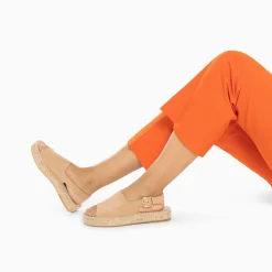 Vanessa Wu Sandales Plates>Sandales Marjolaine Beiges A Semelle Espadrille
