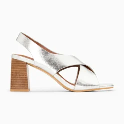 Vanessa Wu Sandales À Talon, Compensées>Sandales Maxinne Argent A Brides Croisees Et Talon Haut