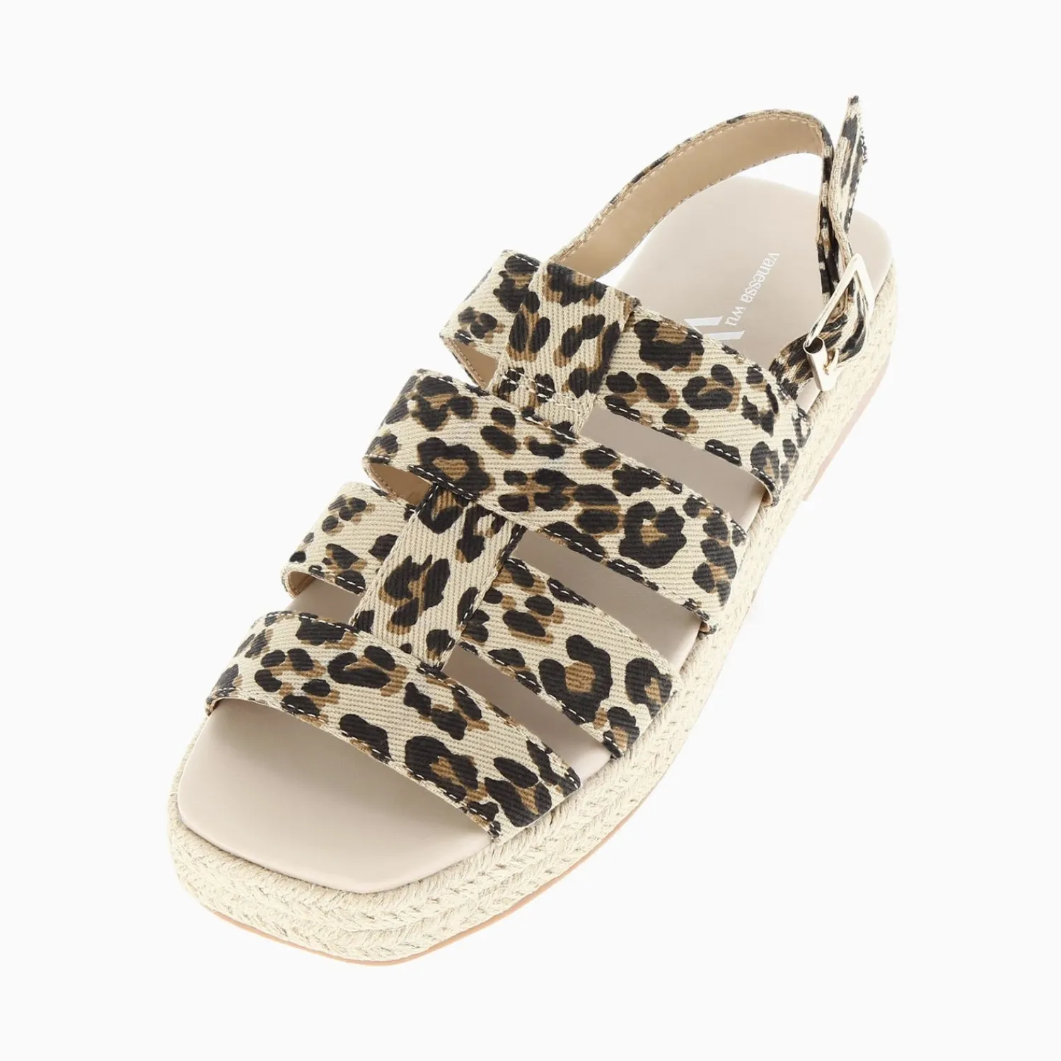 Vanessa Wu Sandales Plates>Sandales Plateformes Leila A Brides Leopard