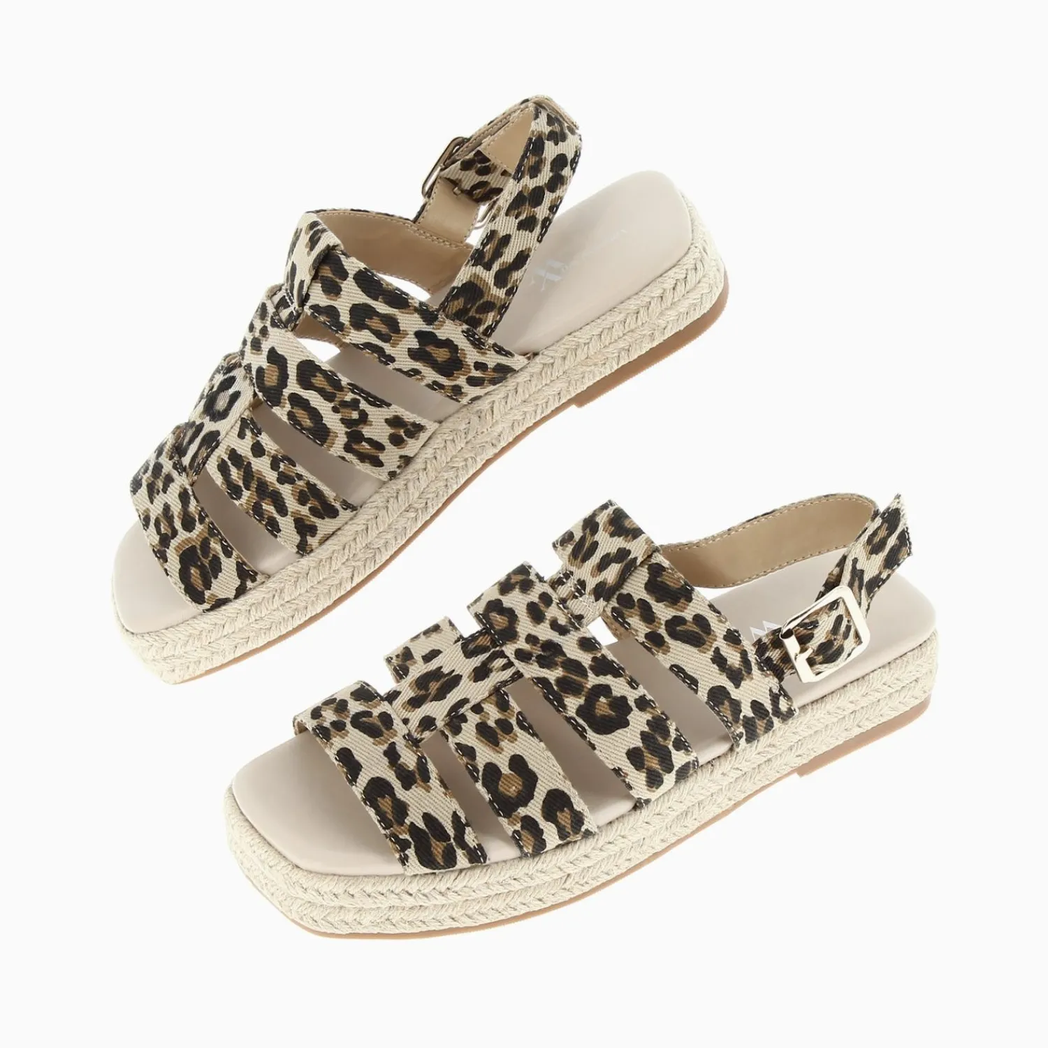 Vanessa Wu Sandales Plates>Sandales Plateformes Leila A Brides Leopard