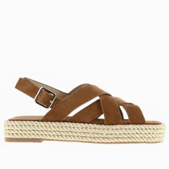 Vanessa Wu Sandales Plates>Sandales Plateformes Linda A Brides Croisees Camel