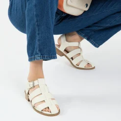 Vanessa Wu Sandales Plates>Sandales Plates Arielle Blanches Style Pecheur