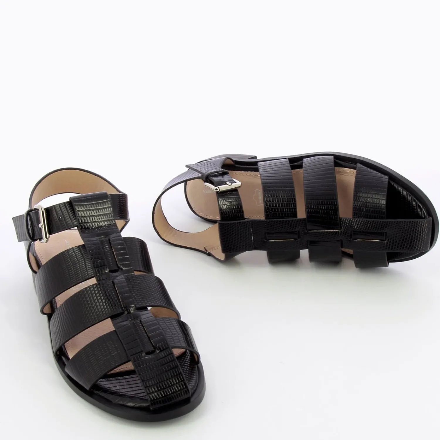 Vanessa Wu Sandales Plates>Sandales Plates Arielle Noires Style Pecheur