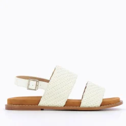 Vanessa Wu Sandales Plates>Sandales Plates Cassandre Tressees Blanches
