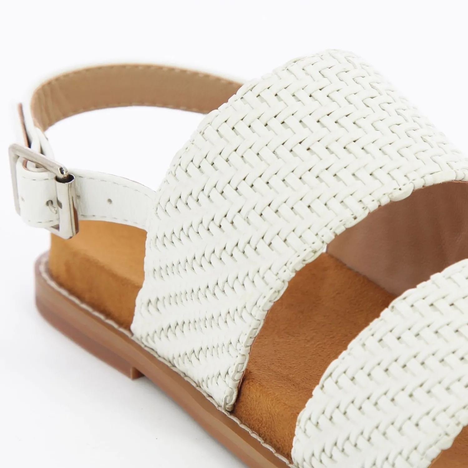 Vanessa Wu Sandales Plates>Sandales Plates Cassandre Tressees Blanches