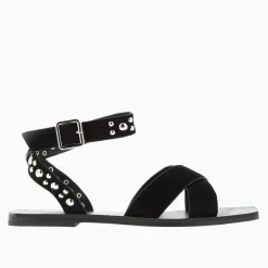Vanessa Wu Sandales Plates>Sandales Plates Zora Noires A Clous